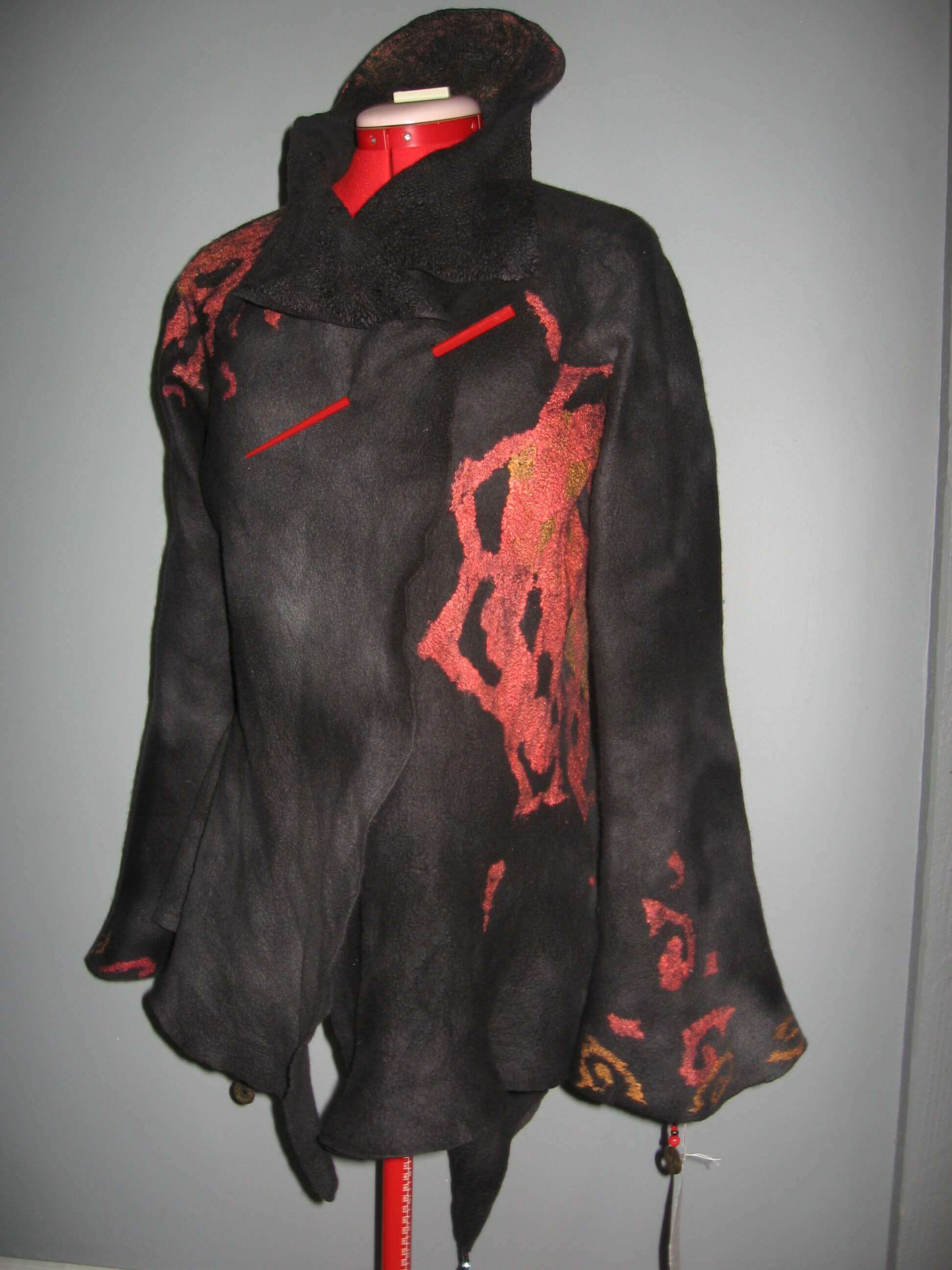 Felt Jacket, 18.9 micron Superfine merino with silk fibre sun.
