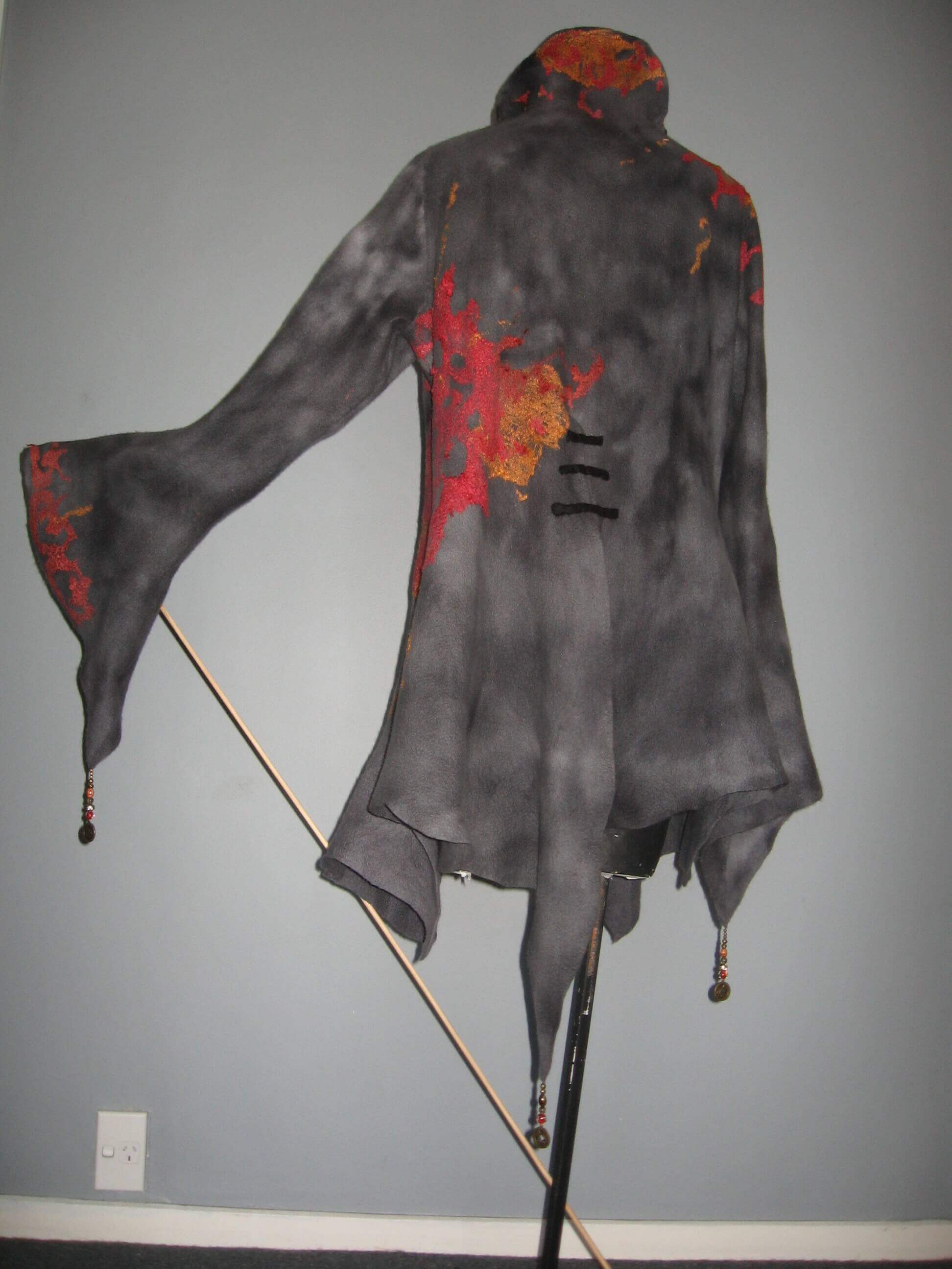 Felt Jacket, Handdyed 18.9 micron Superfine merino with silk fibre sun.