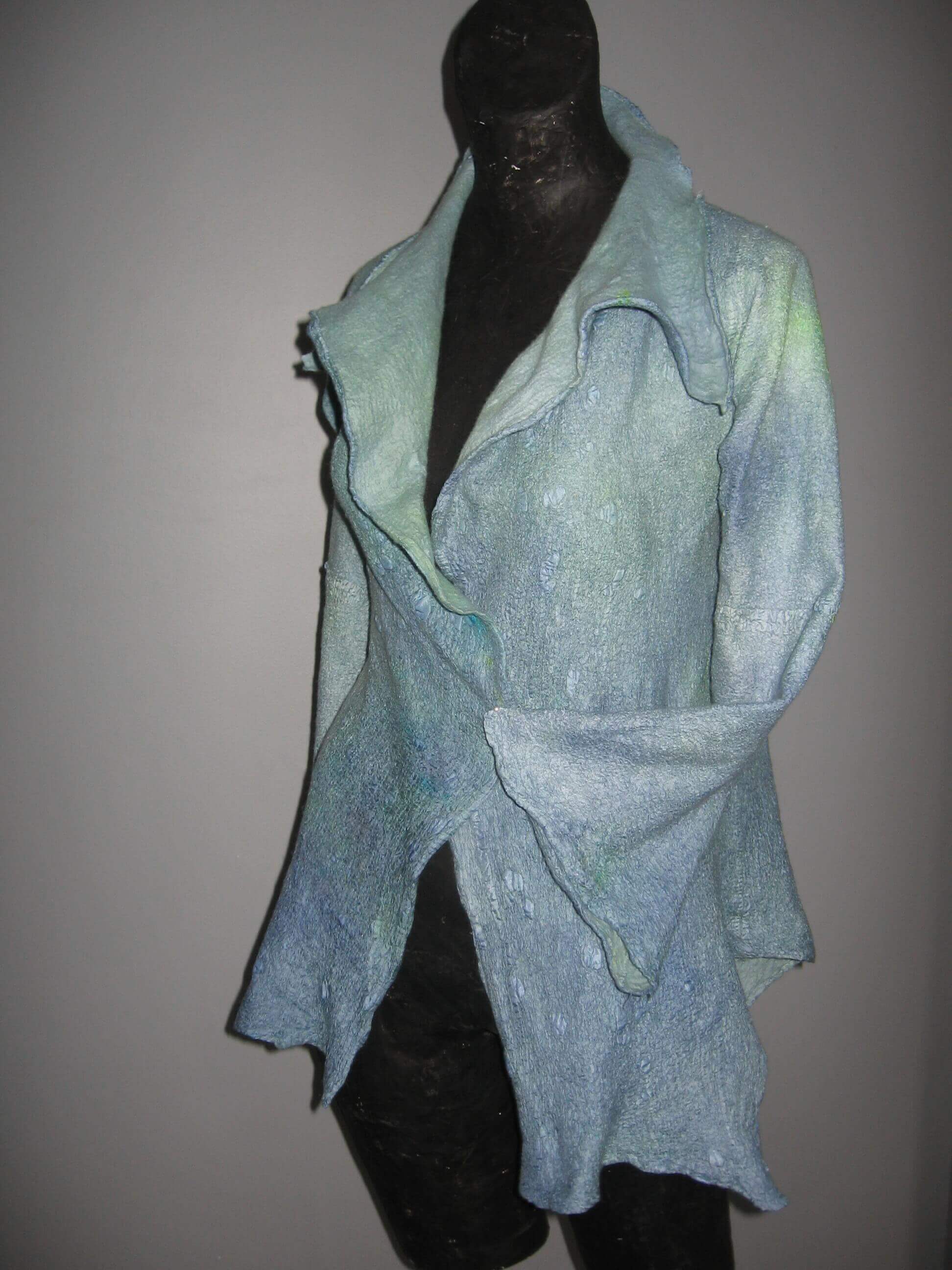 Hand dyed and handfelted ultrafine 12 micron merino and silk
