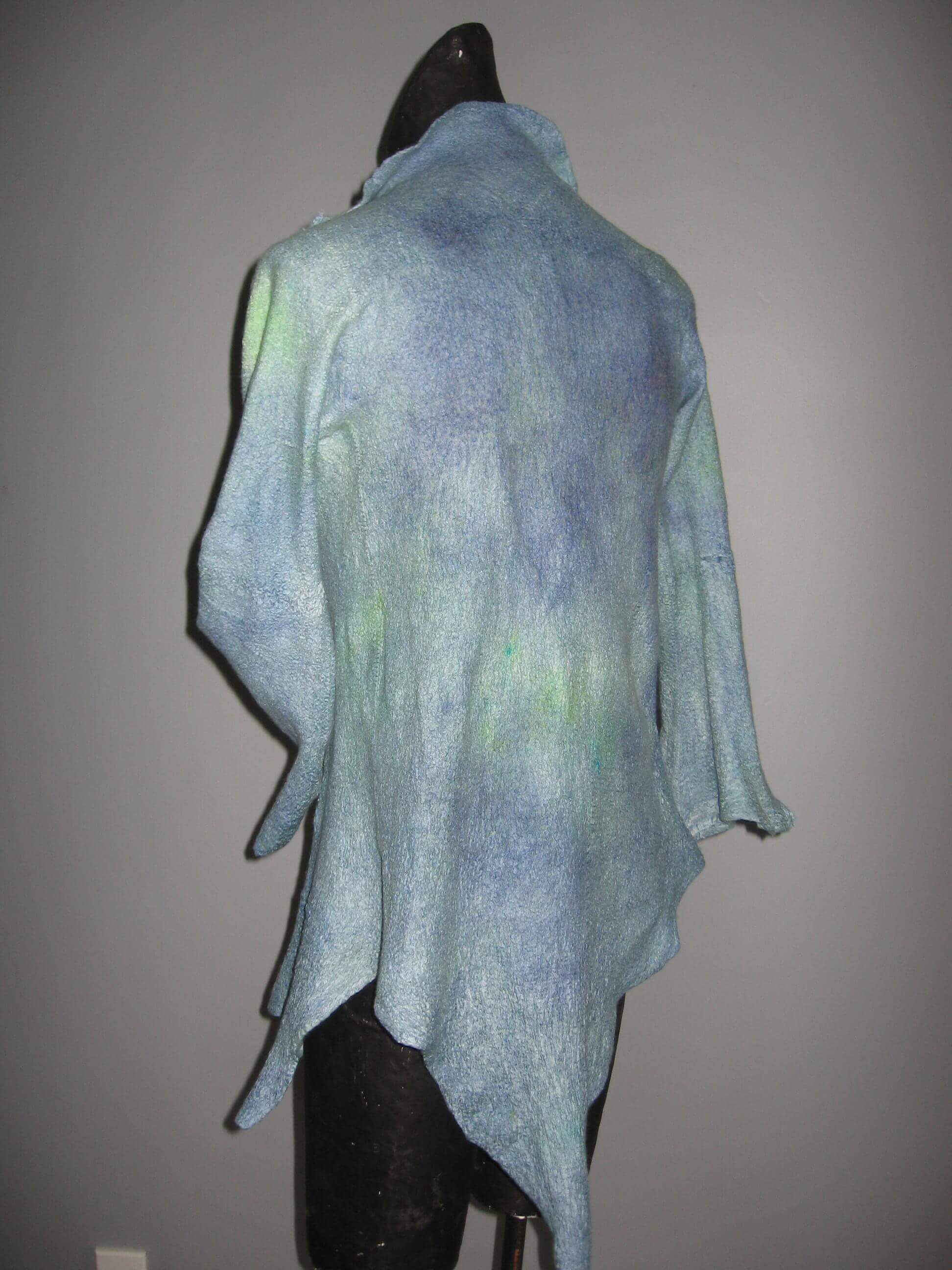 Hand dyed and handfelted ultrafine 12 micron merino and silk